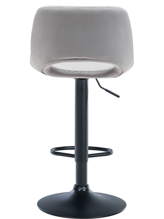 Barkruk Camden fluweel, lichtgrijs