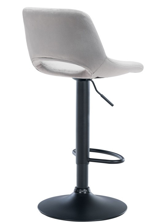 Barkruk Camden fluweel, lichtgrijs