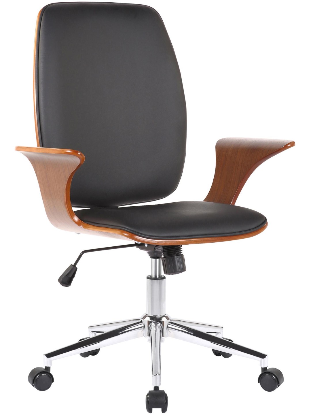 Bureaustoel Burbank kunstleer, walnoot/zwart