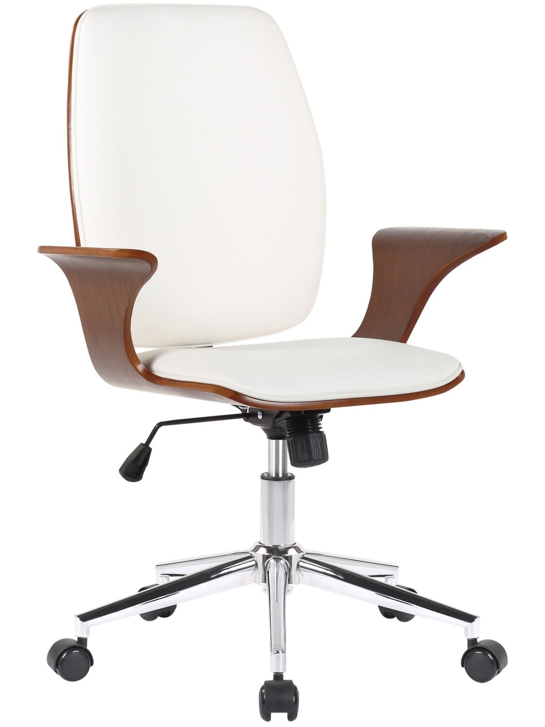 Bureaustoel Burbank kunstleer, walnoot/wit