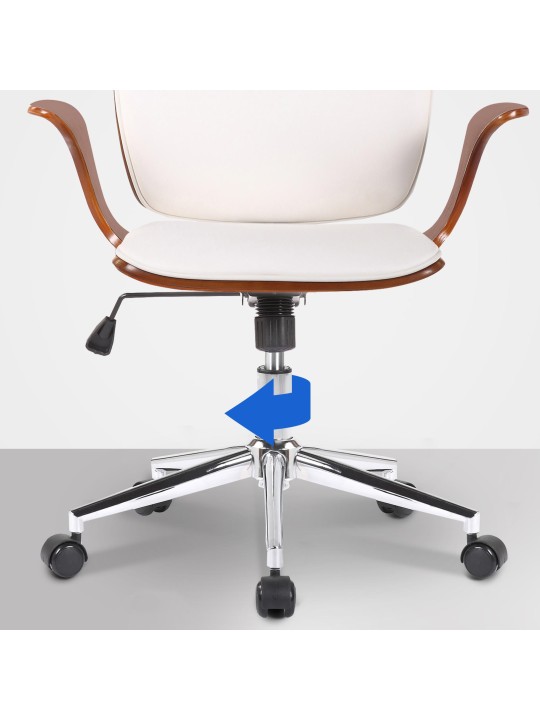 Bureaustoel Burbank kunstleer, walnoot/wit Bureaustoel Burbank kunstleer, walnoot/wit