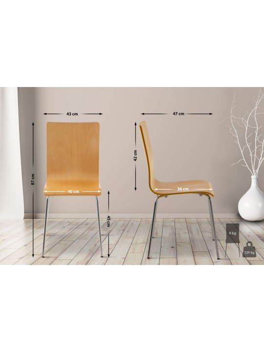 Set van 2 Pepe bezoekersstoelen, naturel Set van 2 Pepe bezoekersstoelen, naturel