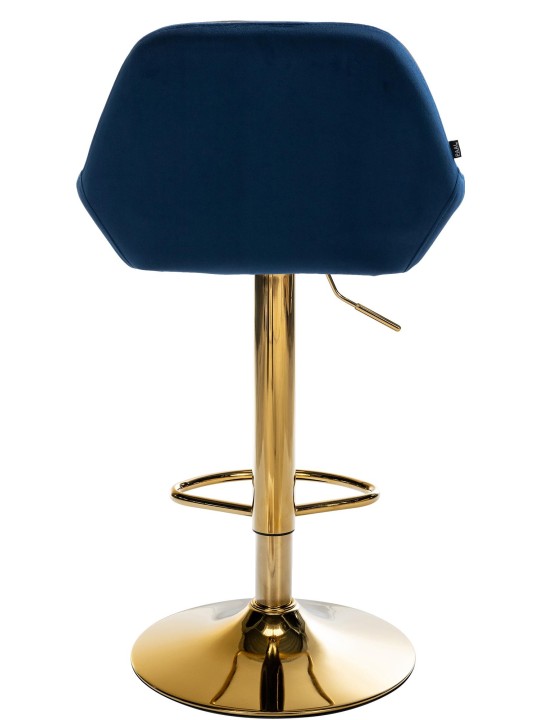 Barkruk Braga Goud Fluweel, blauw