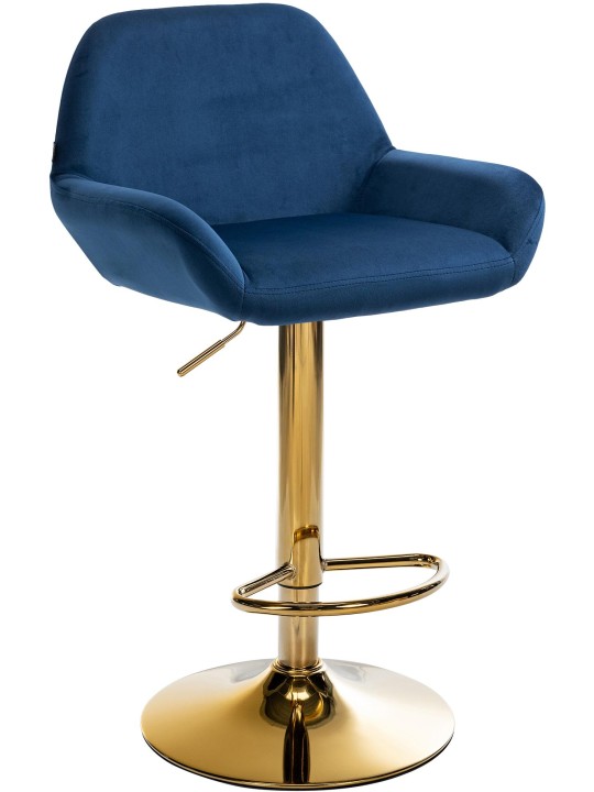 Barkruk Braga Goud Fluweel, blauw