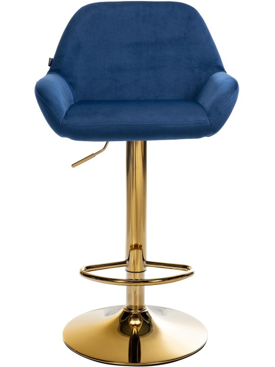 Barkruk Braga Goud Fluweel, blauw