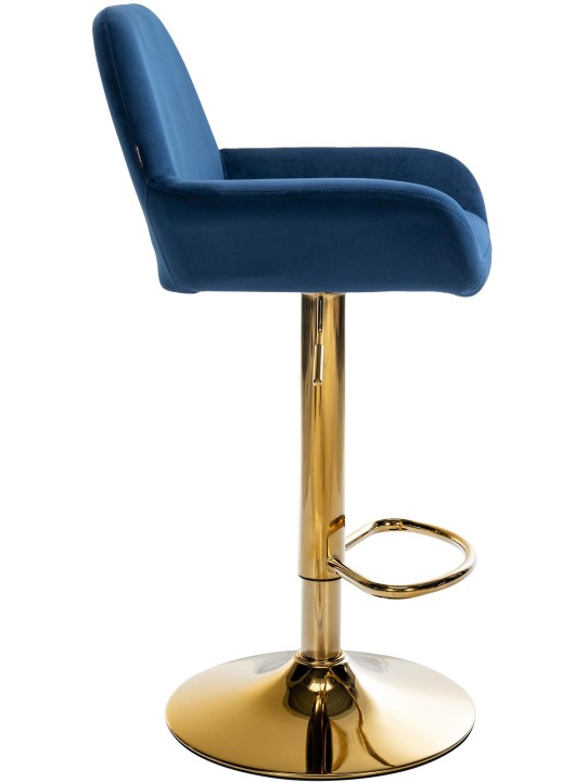 Barkruk Braga Goud Fluweel, blauw