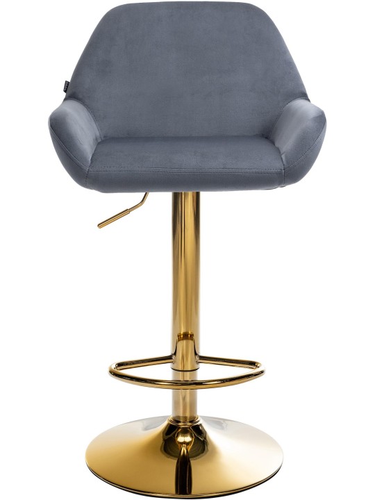 Set van 2 barkrukken Braga goud fluweel, donkergrijs Set van 2 barkrukken Braga goud fluweel, donkergrijs