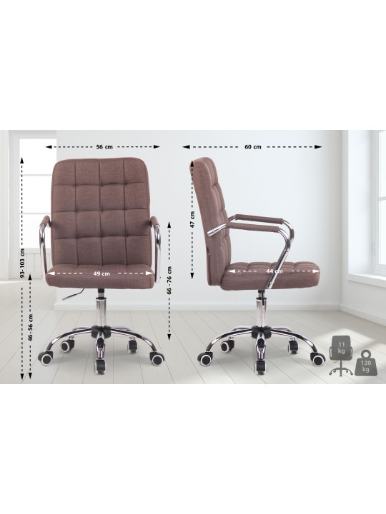 Bureaustoel Terni stof, bruin