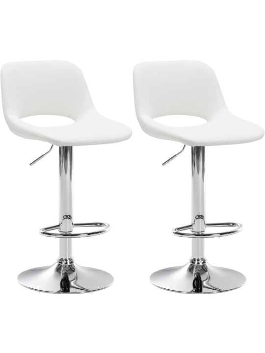 Set van 2 barkrukken Camden kunstleer chroom, wit