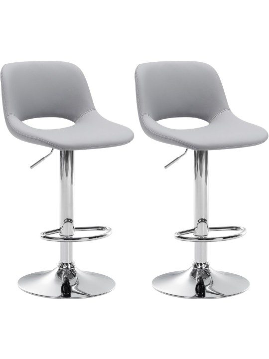 Set van 2 barkrukken Camden kunstleer chroom, grijs