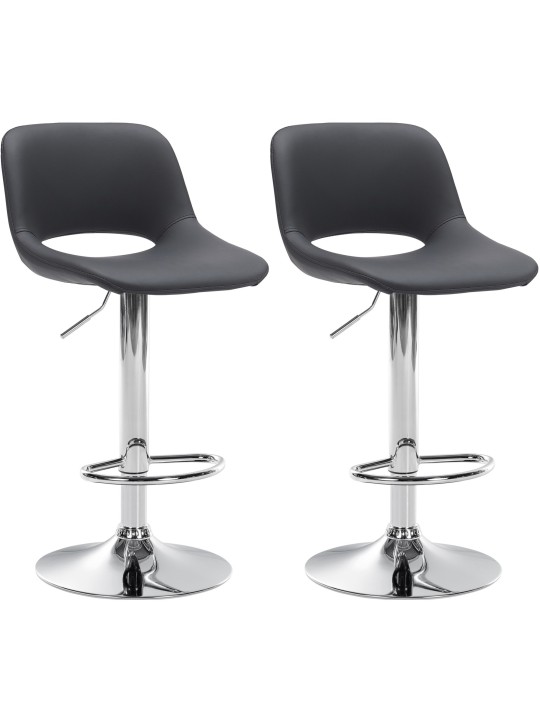 Set van 2 barkrukken Camden kunstleer chroom, zwart