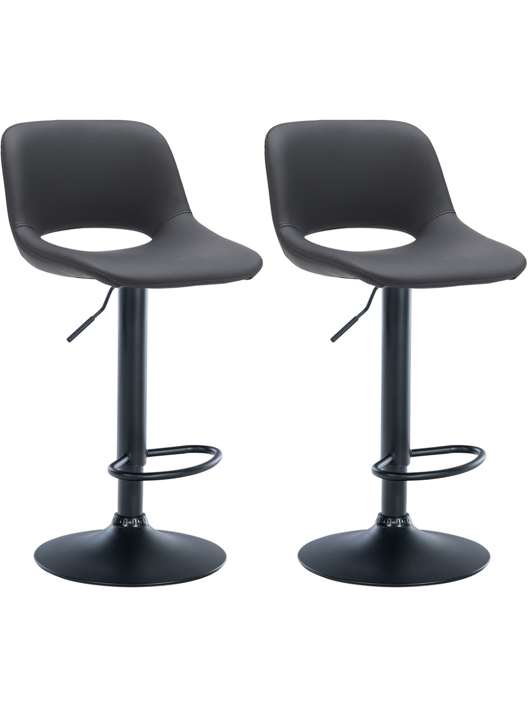 Set van 2 barkrukken Camden kunstleer, zwart