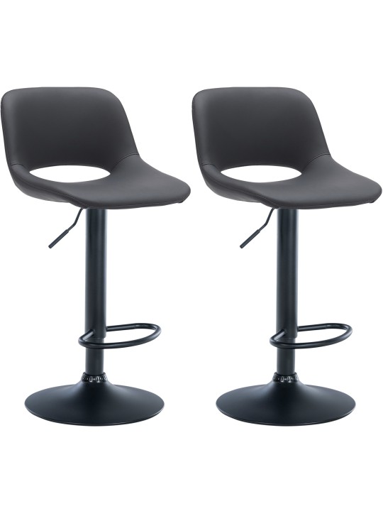 Set van 2 barkrukken Camden kunstleer, zwart