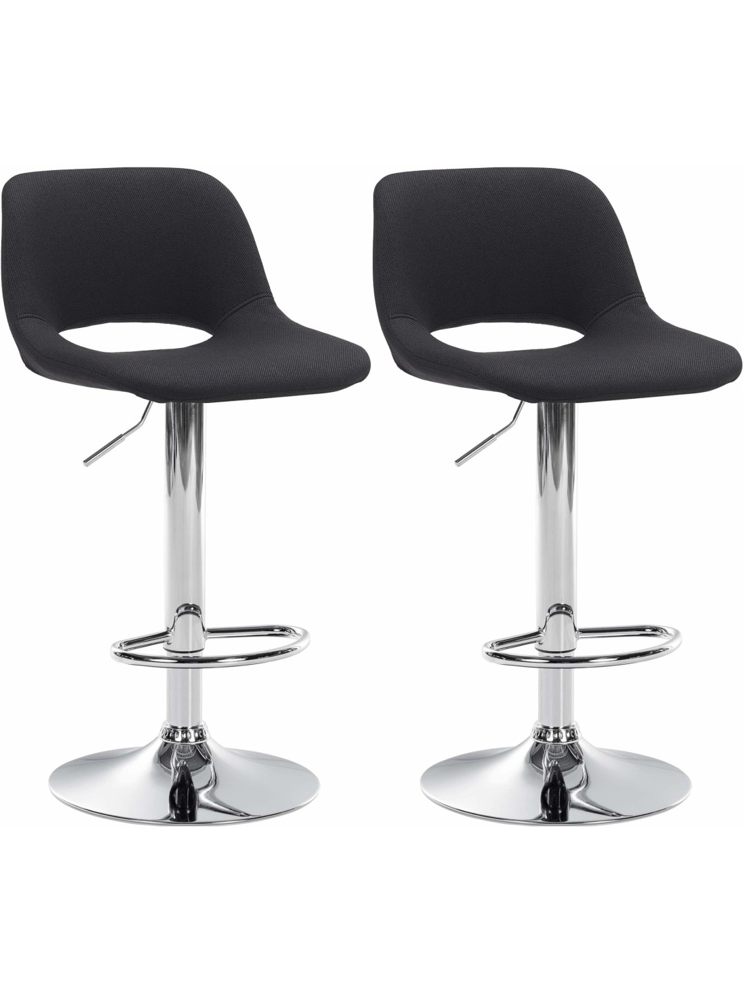 Set van 2 barkrukken Camden stof chroom, zwart