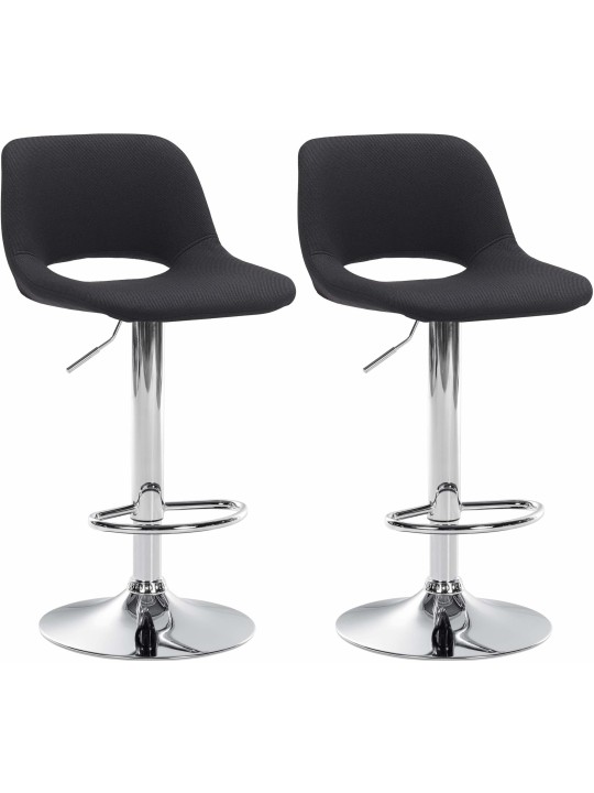 Set van 2 barkrukken Camden stof chroom, zwart