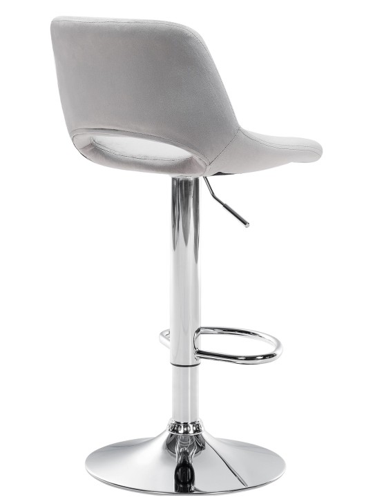 Set van 2 barkrukken Camden fluweel chroom, lichtgrijs