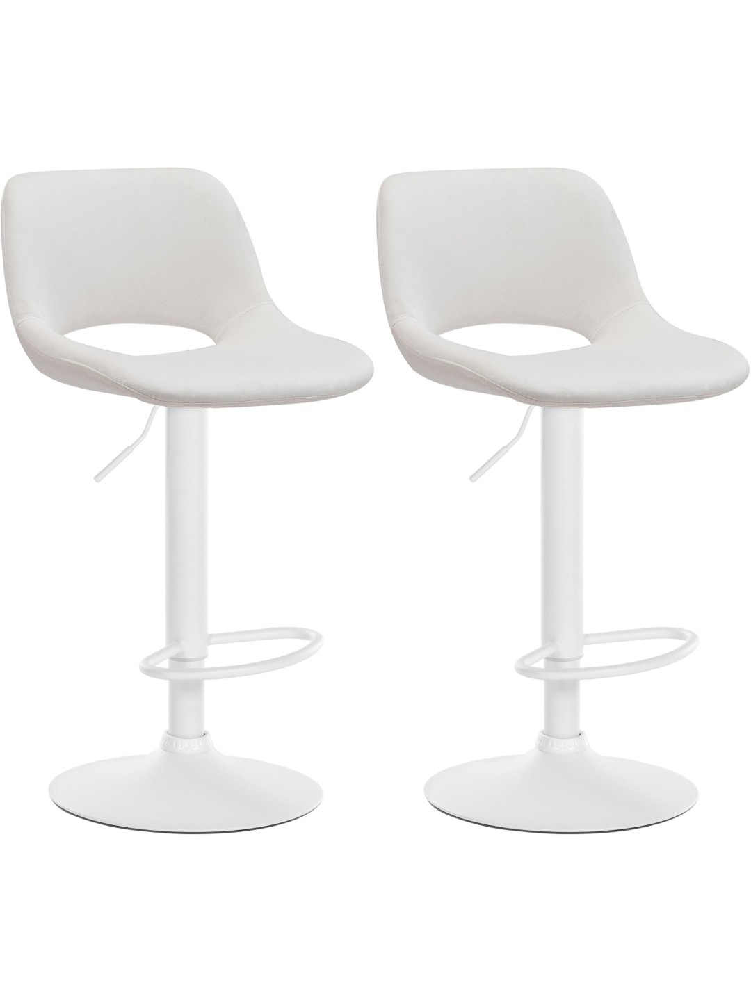 Set van 2 barkrukken Camden fluweel, crème