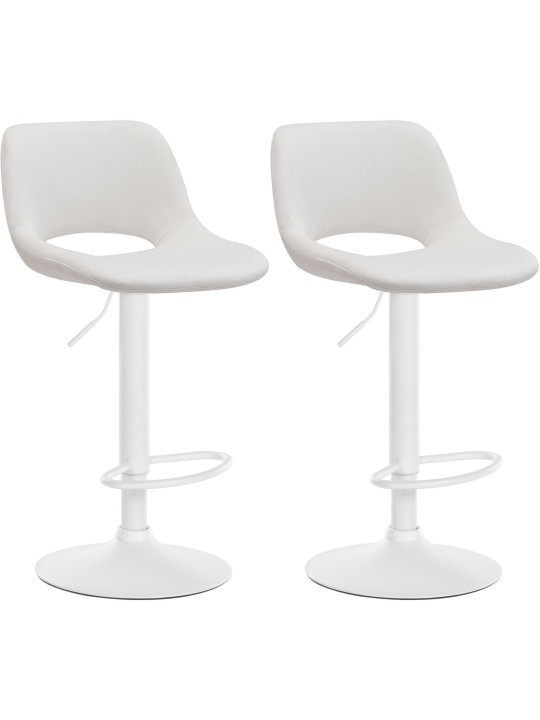 Set van 2 barkrukken Camden fluweel, crème
