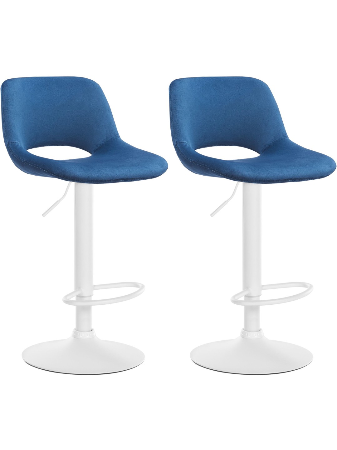 Set van 2 barkrukken Camden fluweel, blauw
