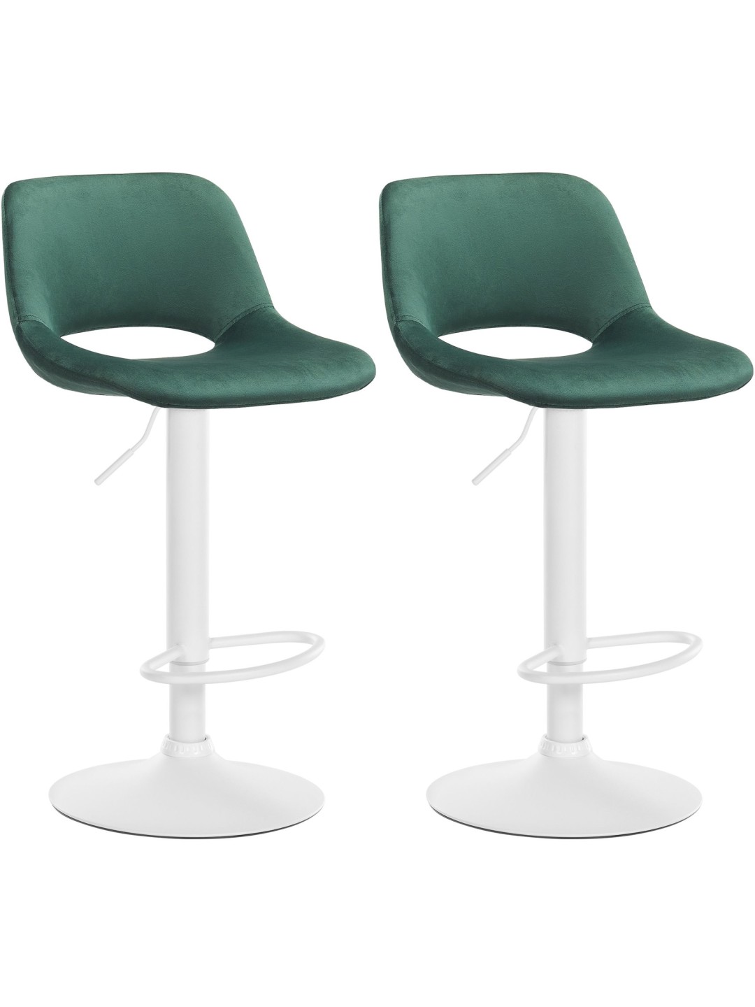 Set van 2 barkrukken Camden fluweel, groen