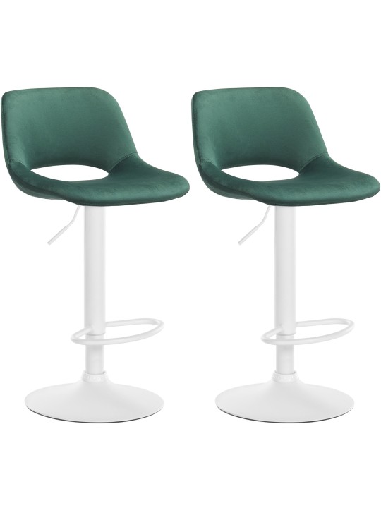 Set van 2 barkrukken Camden fluweel, groen