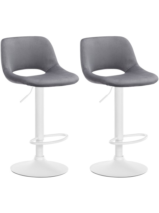 Set van 2 barkrukken Camden fluweel, donkergrijs