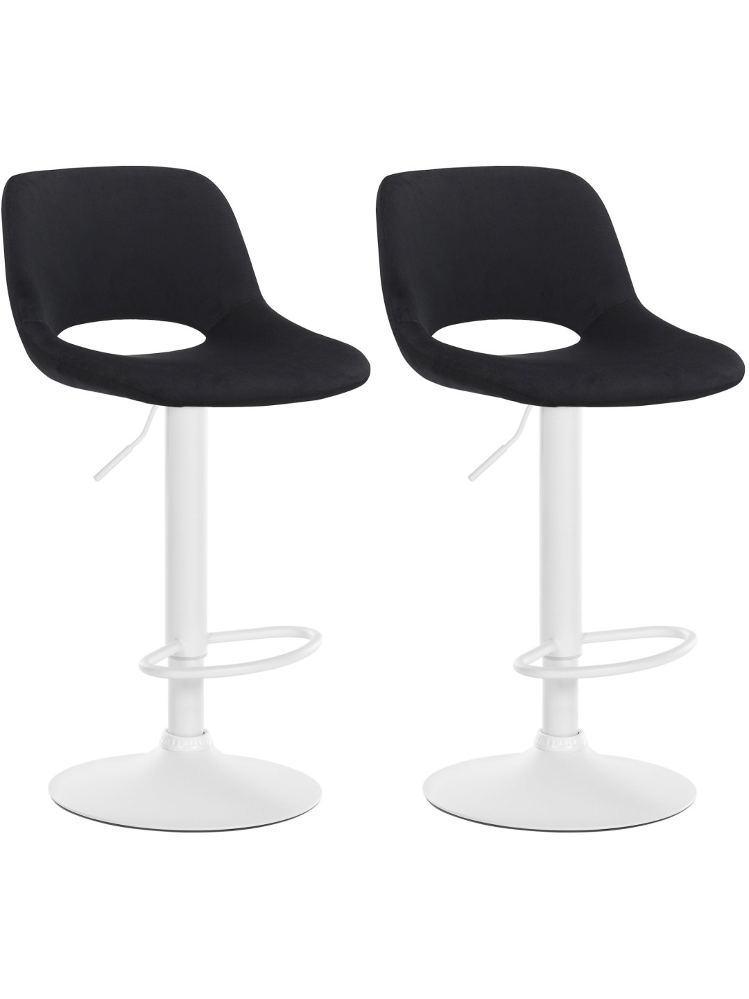 Set van 2 barkrukken Camden fluweel, zwart