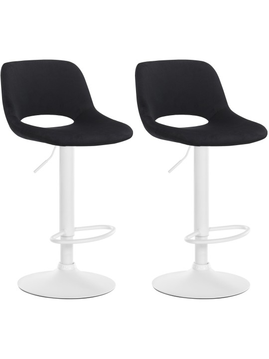 Set van 2 barkrukken Camden fluweel, zwart