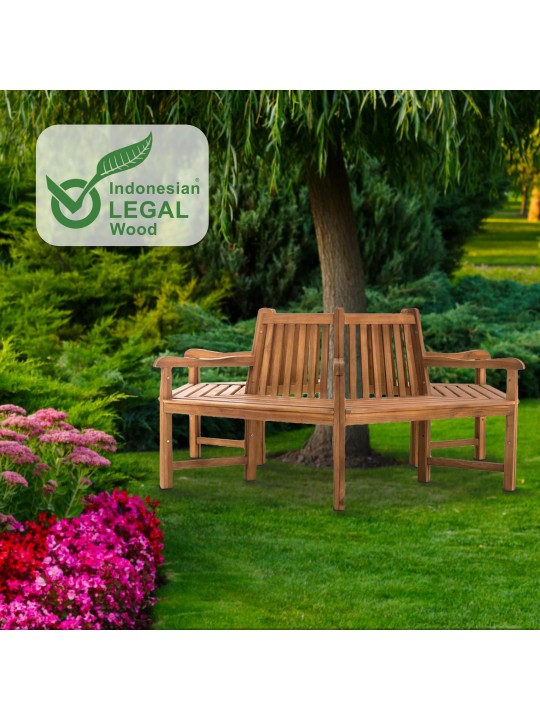 Sonja boombank met armleuningen 200 cm, teak Sonja boombank met armleuningen 200 cm, teak