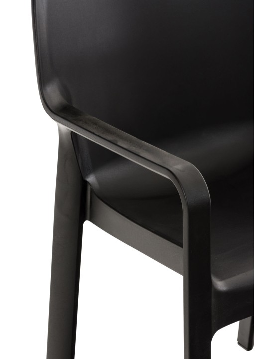 Set van 4 stoelen Diva, zwart