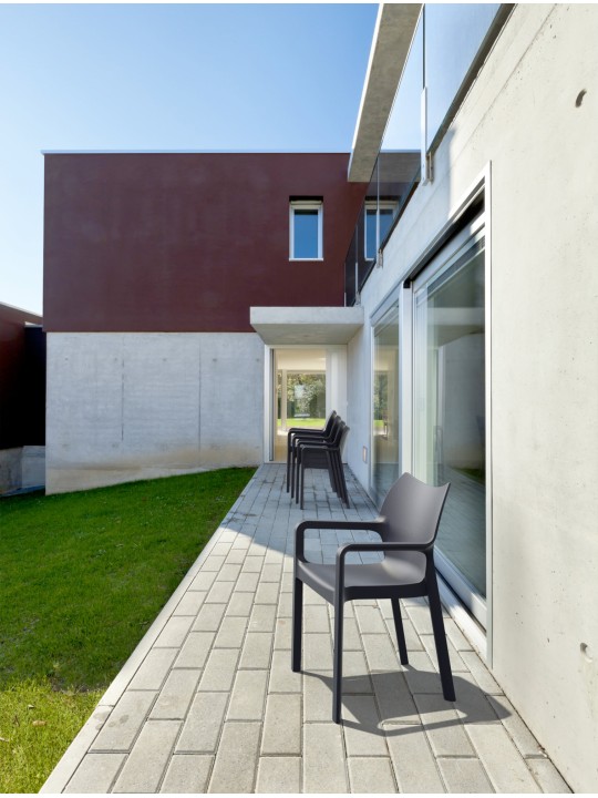 Set van 4 stoelen Diva, zwart