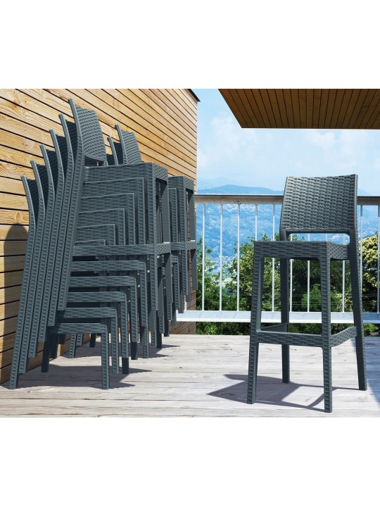 Set van 4 barkrukken Jamaica, donkergrijs