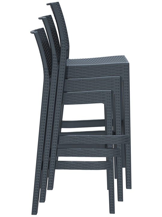 Set van 4 barkrukken Jamaica, donkergrijs