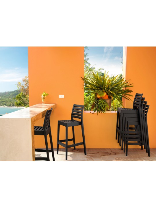 Set van 4 barkrukken Ares, zwart