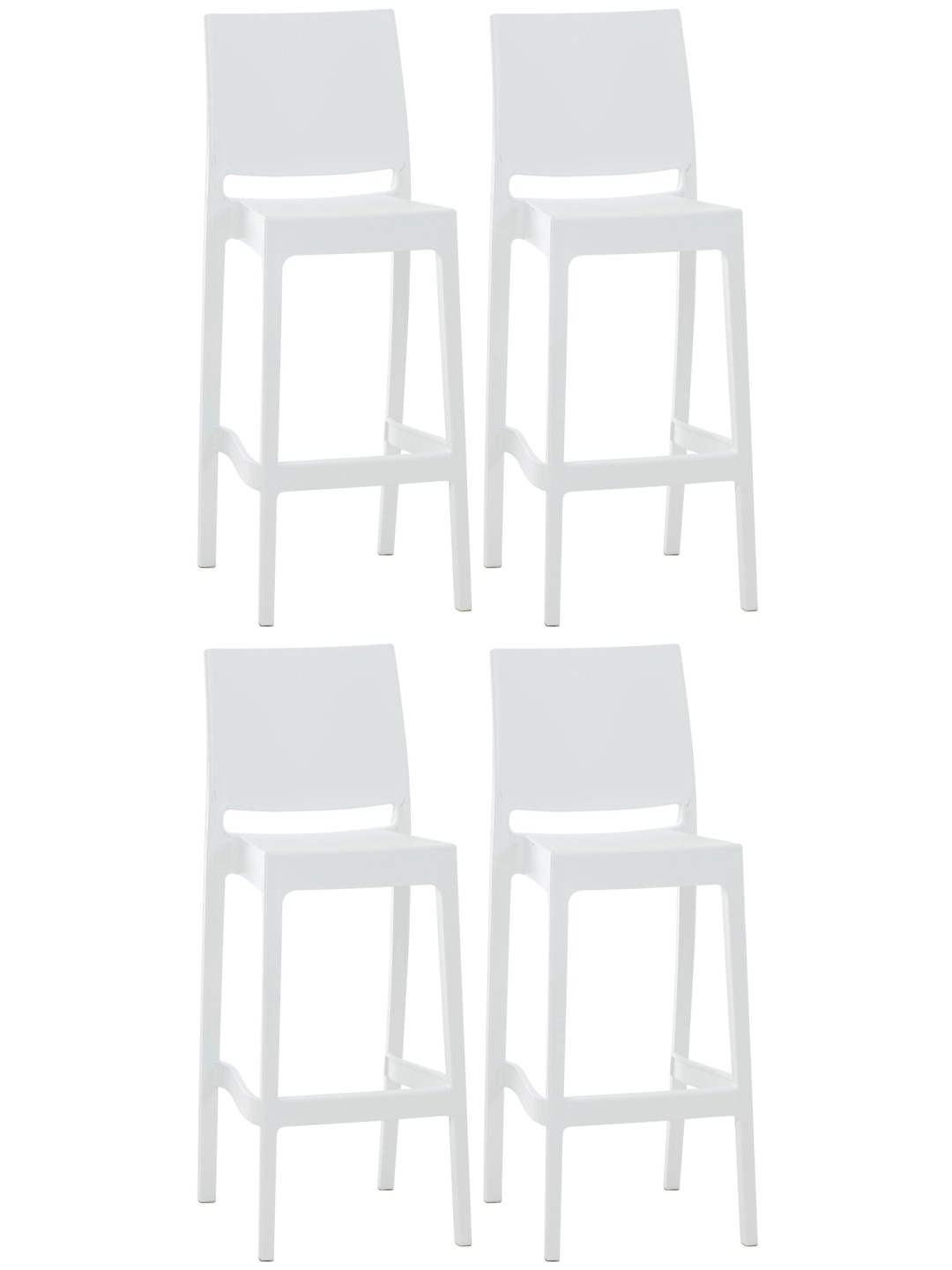 Set van 4 barkrukken Maya, wit