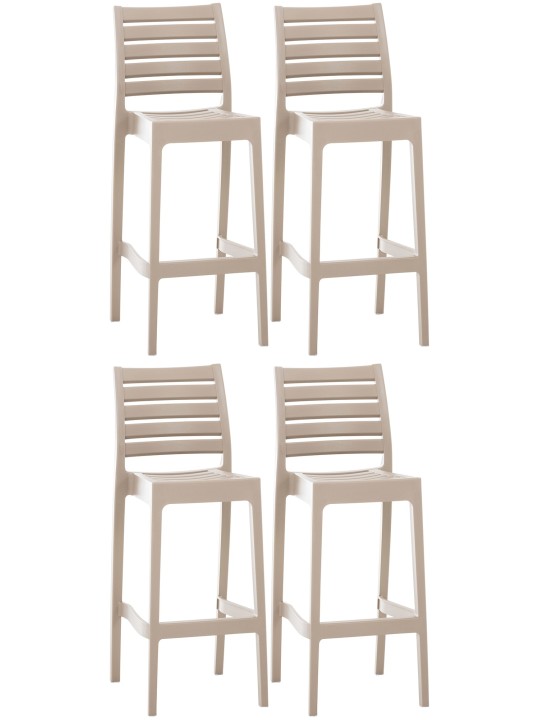 Set van 4 barkrukken Ares, modderkleur