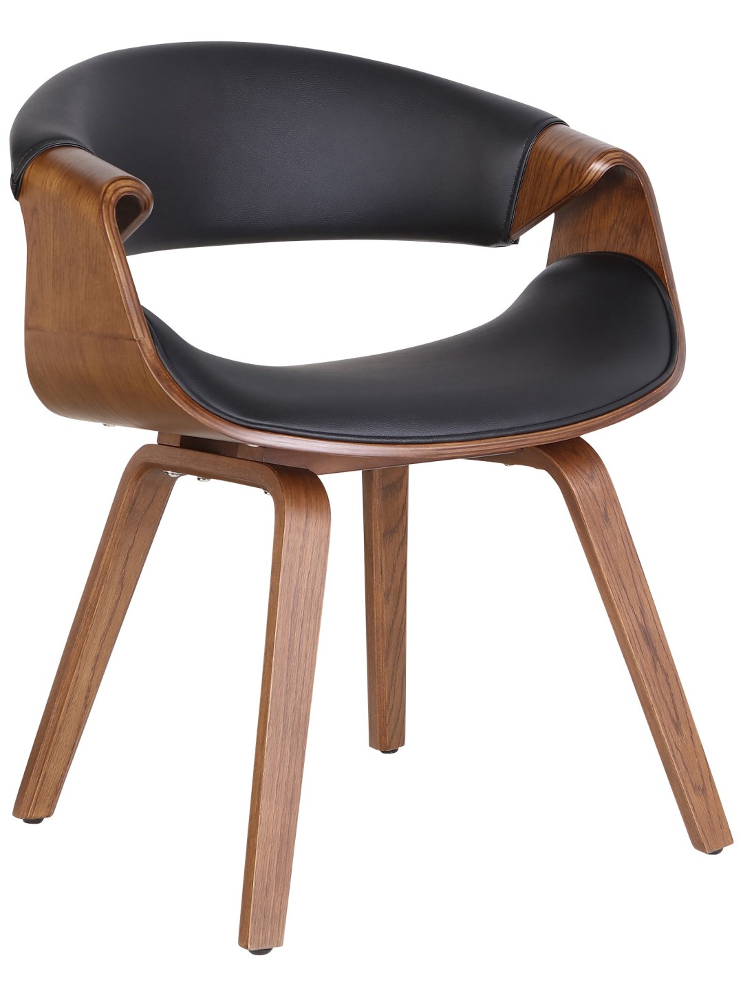 Eetkamerstoel Foley kunstleer eiken, zwart