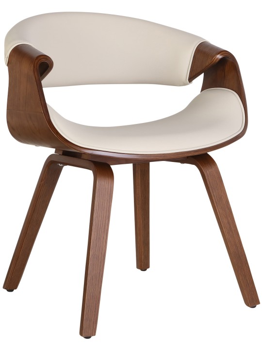 Eetkamerstoel Foley kunstleer eiken, crème Eetkamerstoel Foley kunstleer eiken, crème