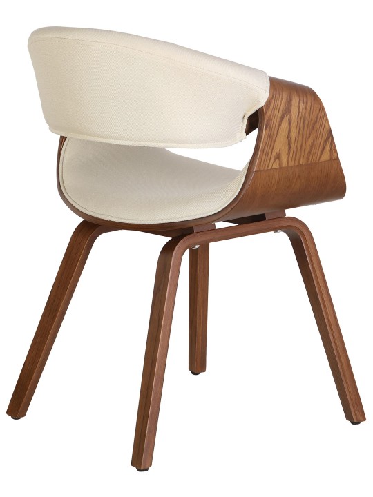 Eetkamerstoel Foley stof eikenhout, crème