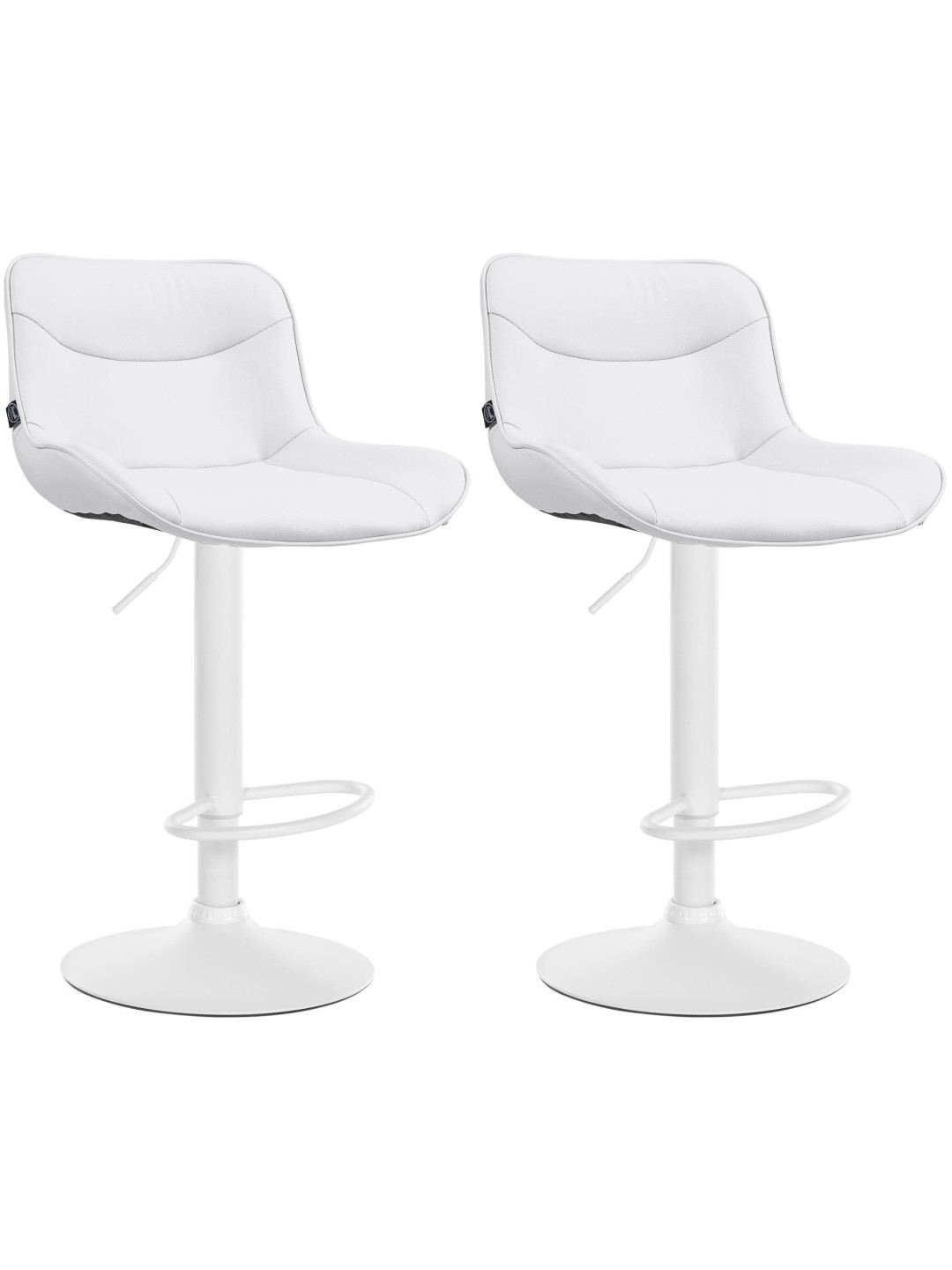 Set van 2 barkrukken Vonore kunstleer, wit