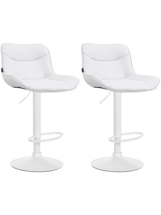Set van 2 barkrukken Vonore kunstleer, wit