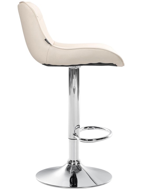 Set van 2 barkrukken Vonore kunstleer chroom, crème