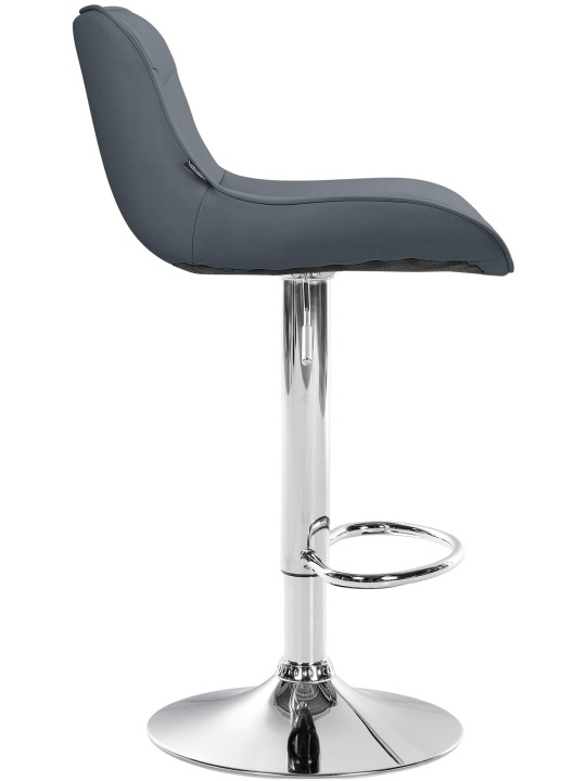 Set van 2 barkrukken Vonore kunstleer chroom, grijs Set van 2 barkrukken Vonore kunstleer chroom, grijs