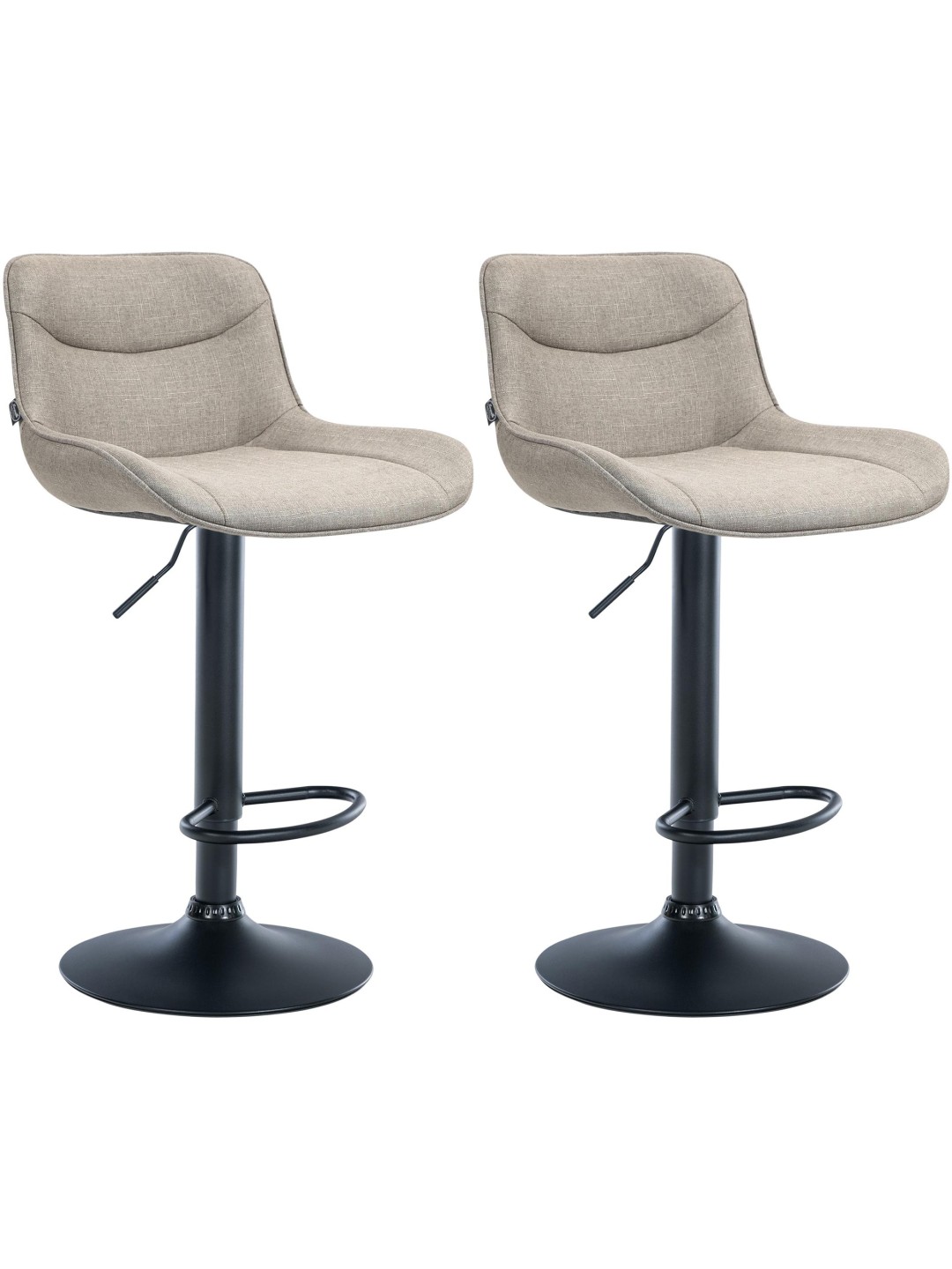 Set van 2 barkrukken Vonore stof, taupe