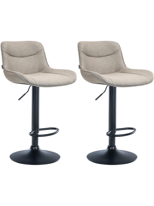 Set van 2 barkrukken Vonore stof, taupe