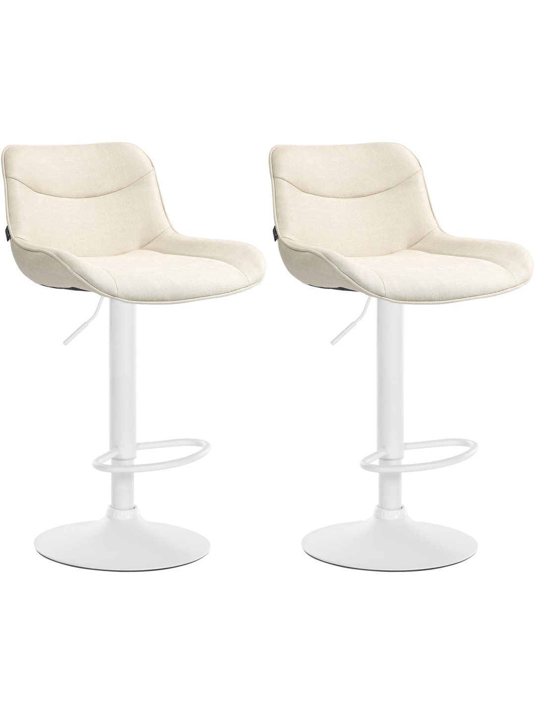 Set van 2 barkrukken Vonore stof, crème