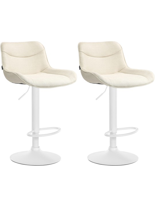 Set van 2 barkrukken Vonore stof, crème