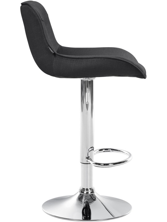 Set van 2 barkrukken Vonore stof chroom, donkergrijs