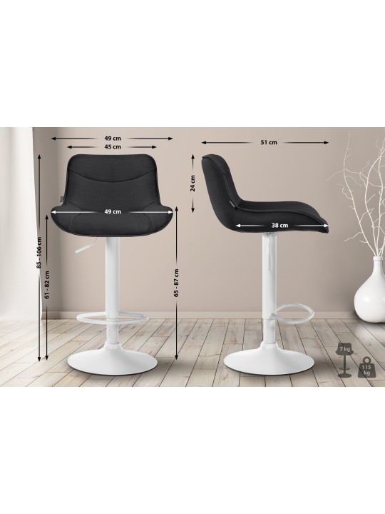 Set van 2 barkrukken Vonore stof, zwart