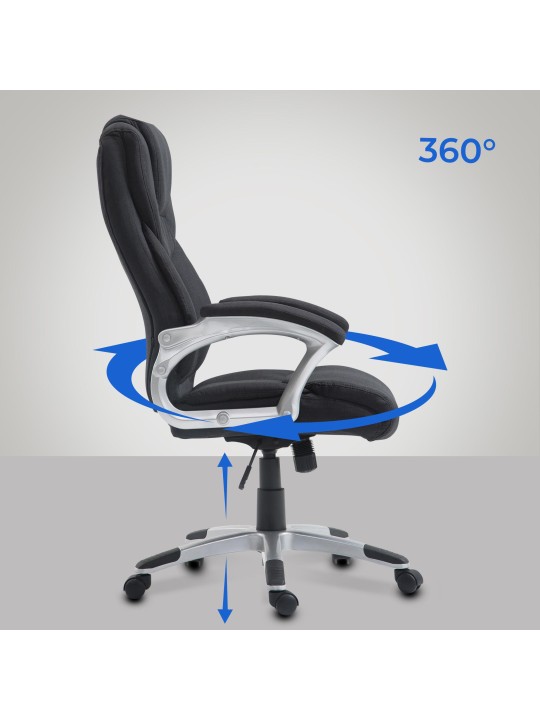 Bureaustoel Texas V2 stof, zwart